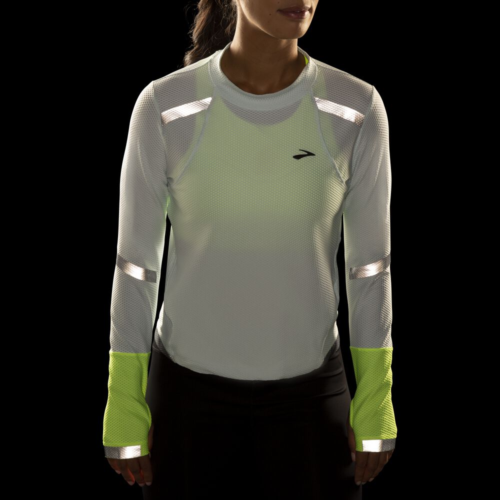 Camiseta Brooks Carbonite Long Sleeve Mujer Gris | Ecuador-43608