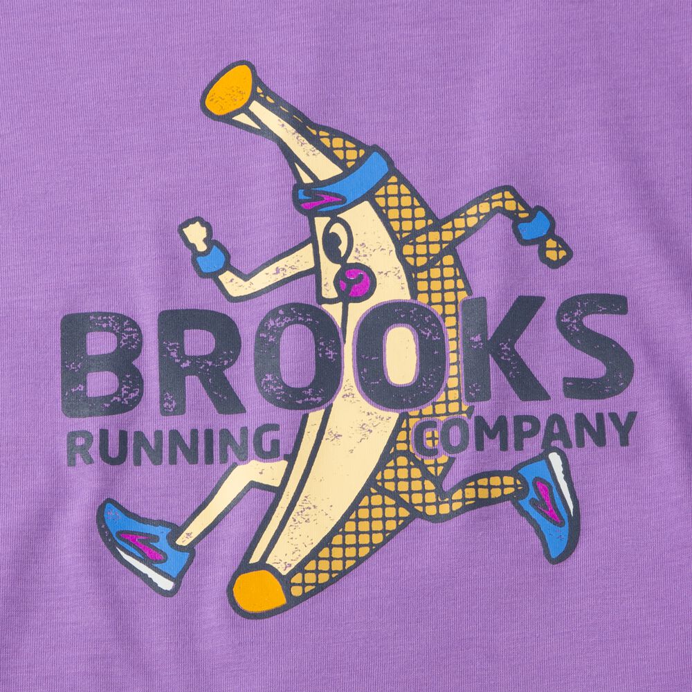 Camiseta Brooks Distance Estampadas Short Sleeve Mujer Moradas | Ecuador-28490