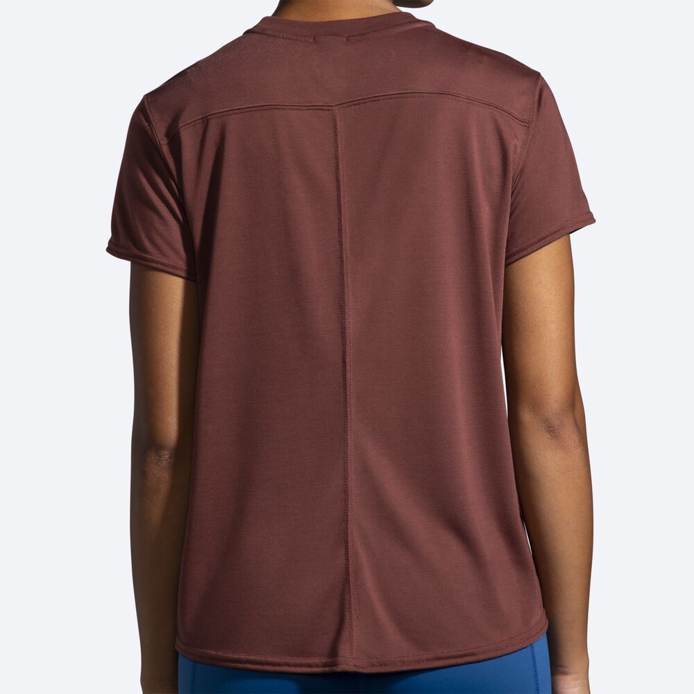 Camiseta Brooks Distance Estampadas Short Sleeve Mujer Chocolate | Ecuador-28974