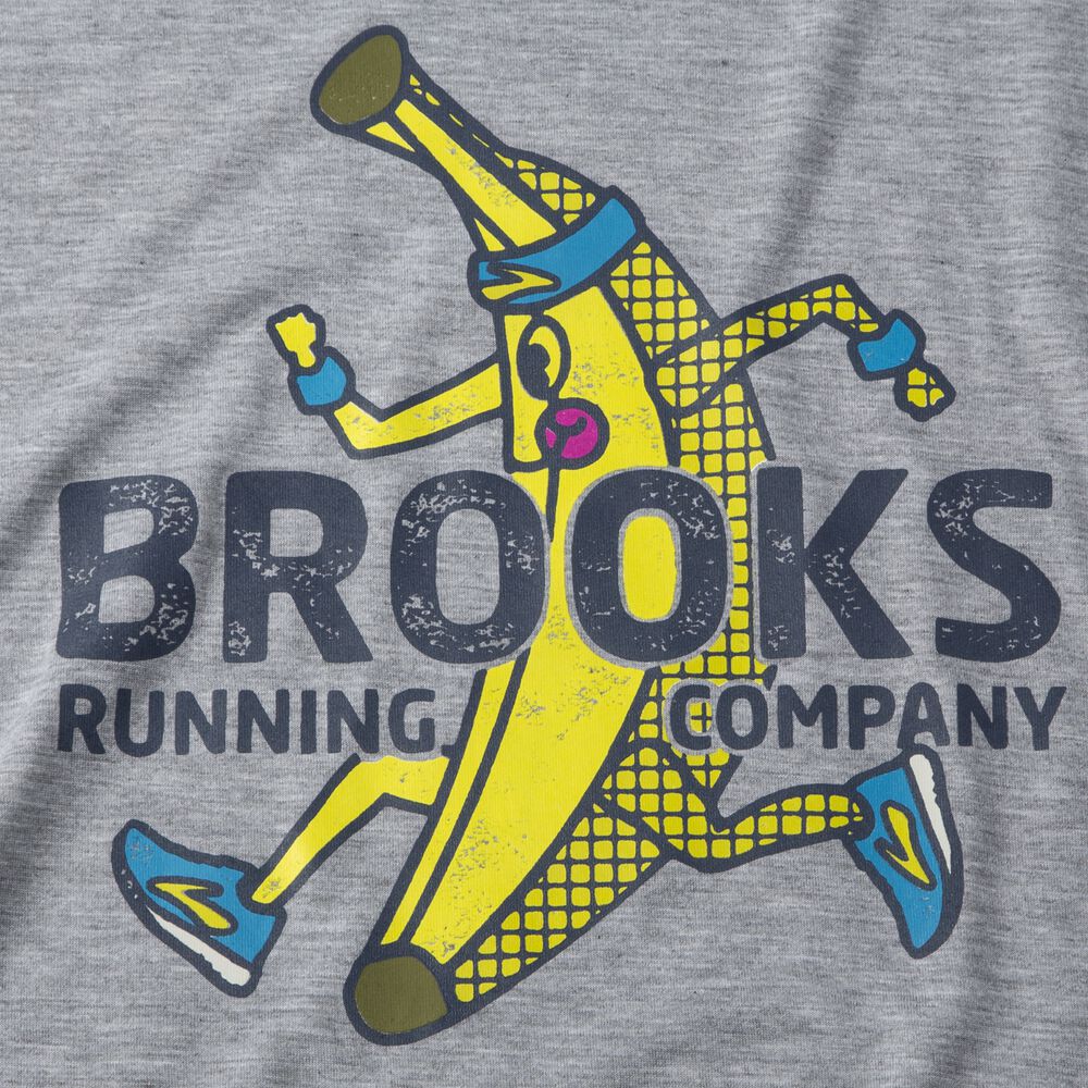 Camiseta Brooks Distance Estampadas Short Sleeve Hombre Gris | Ecuador-52739