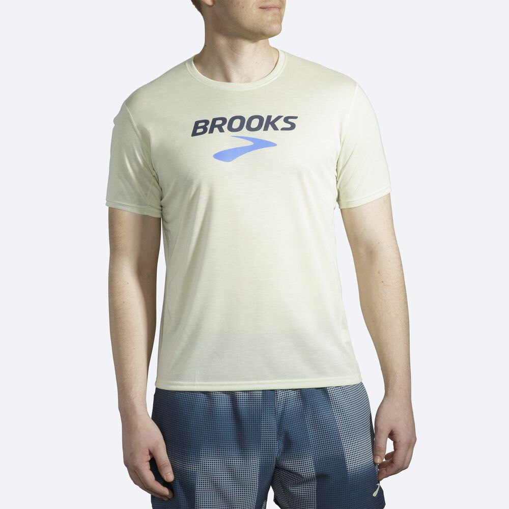 Camiseta Brooks Distance Estampadas Short Sleeve Hombre Naranjas | Ecuador-62308