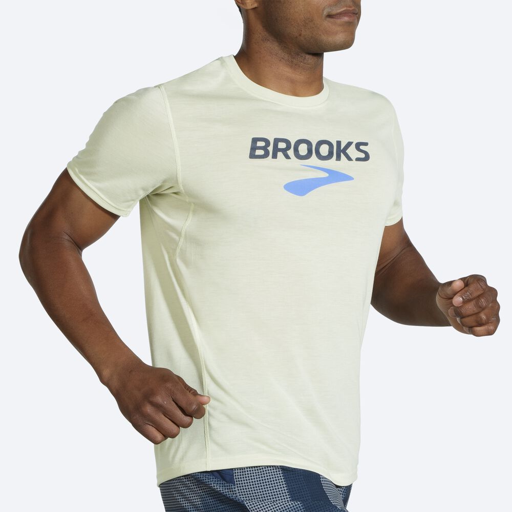 Camiseta Brooks Distance Estampadas Short Sleeve Hombre Naranjas | Ecuador-62308