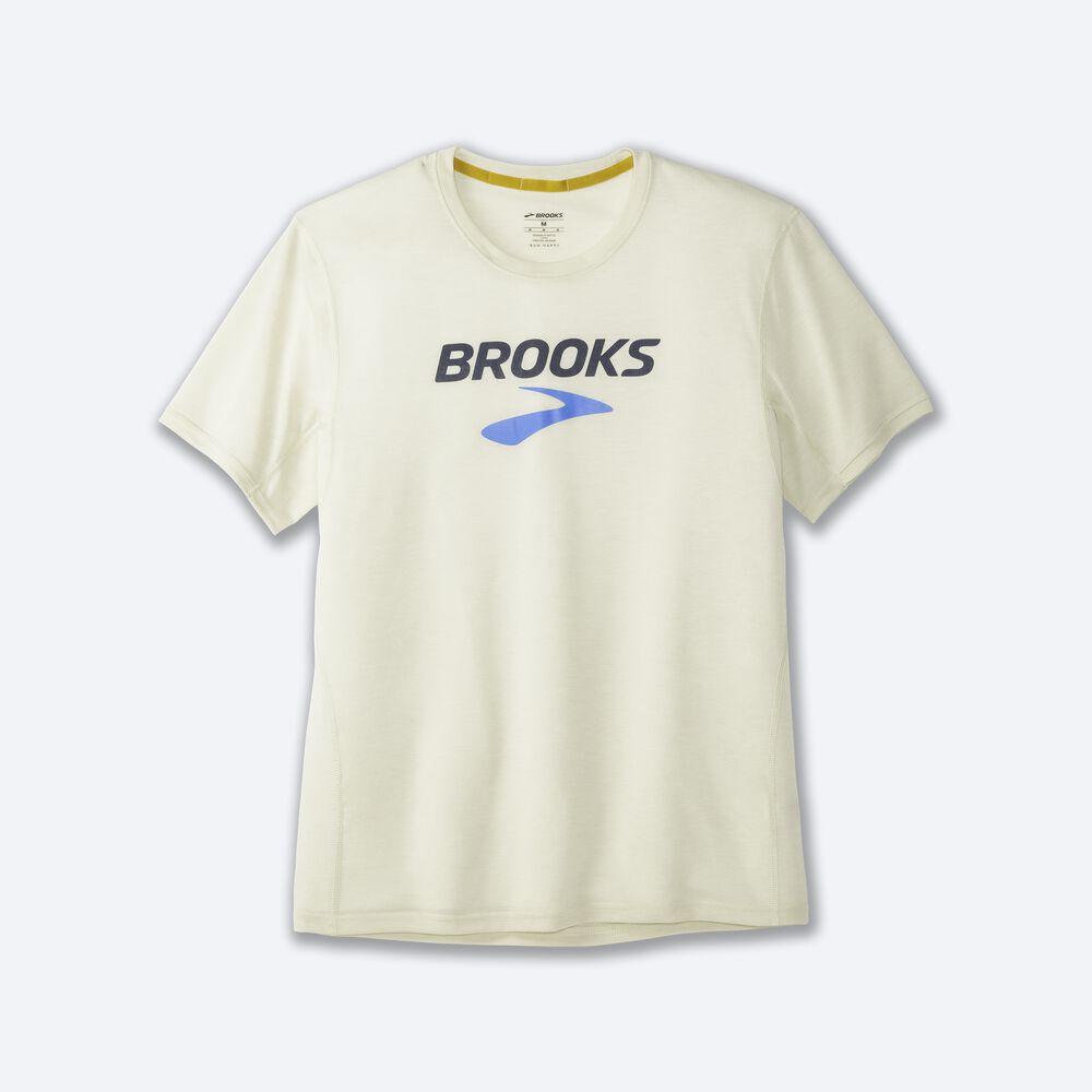 Camiseta Brooks Distance Estampadas Short Sleeve Hombre Naranjas | Ecuador-62308