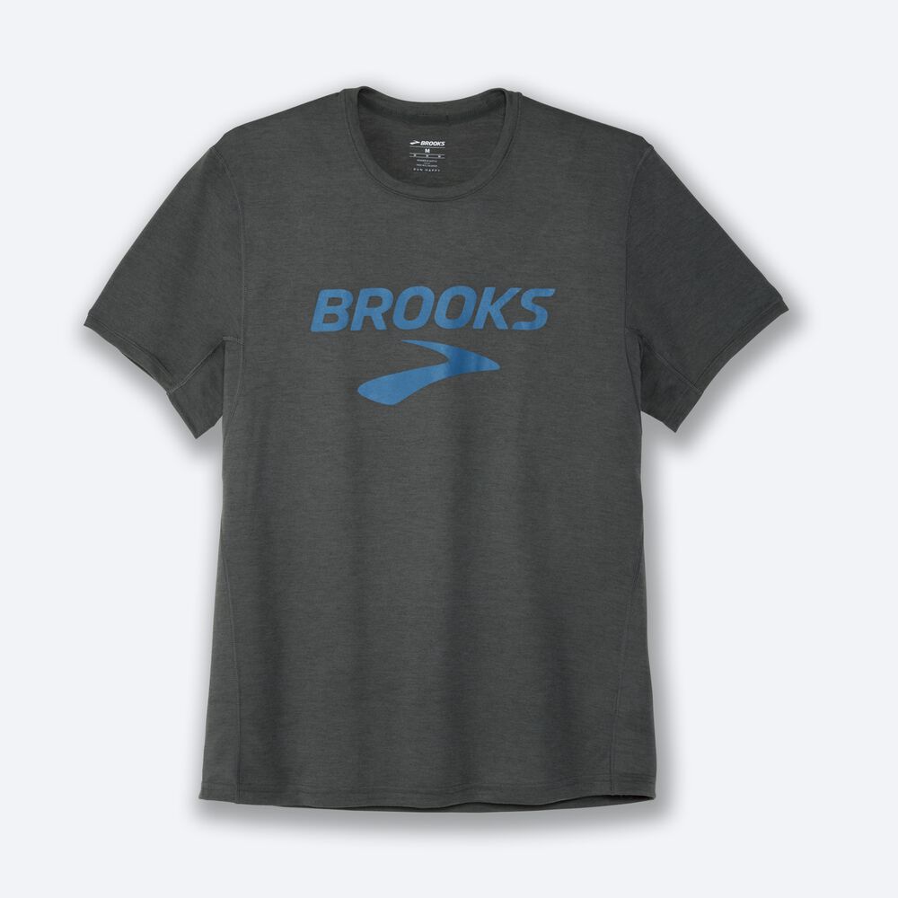 Camiseta Brooks Distance Estampadas Short Sleeve Hombre Oscuro | Ecuador-87395