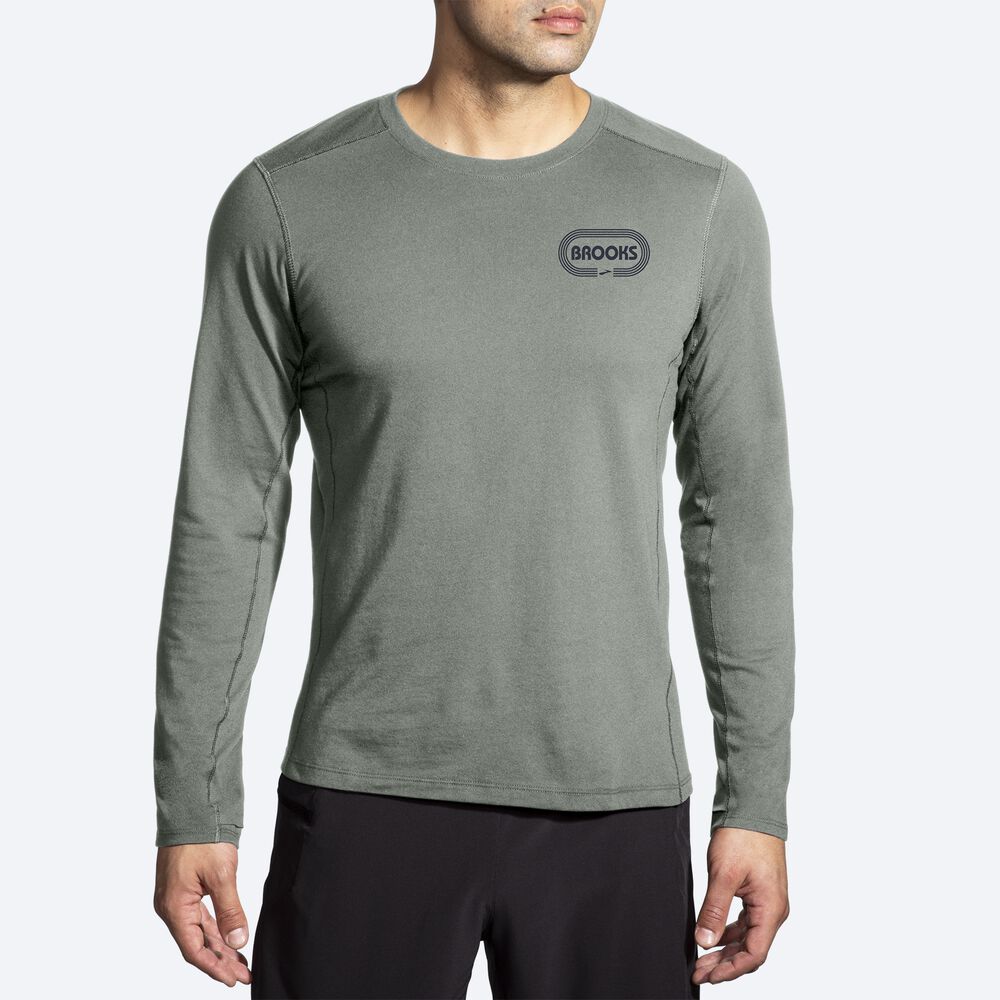 Camiseta Brooks Distance Long Sleeve 2.0 Hombre Verde | Ecuador-21684