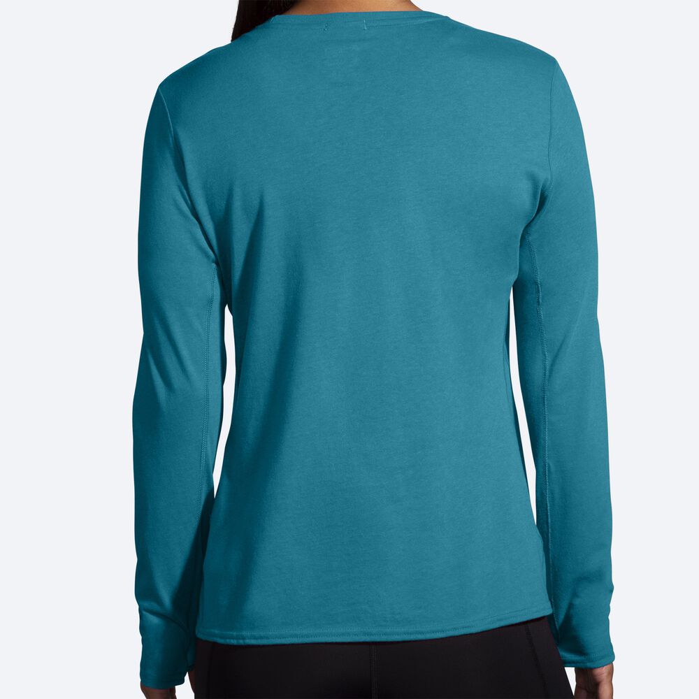 Camiseta Brooks Distance Long Sleeve 2.0 Mujer Rayadas | Ecuador-58437