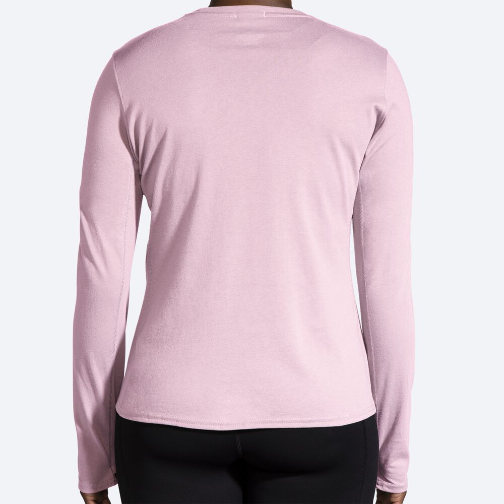 Camiseta Brooks Distance Long Sleeve 2.0 Mujer Rosas | Ecuador-70359