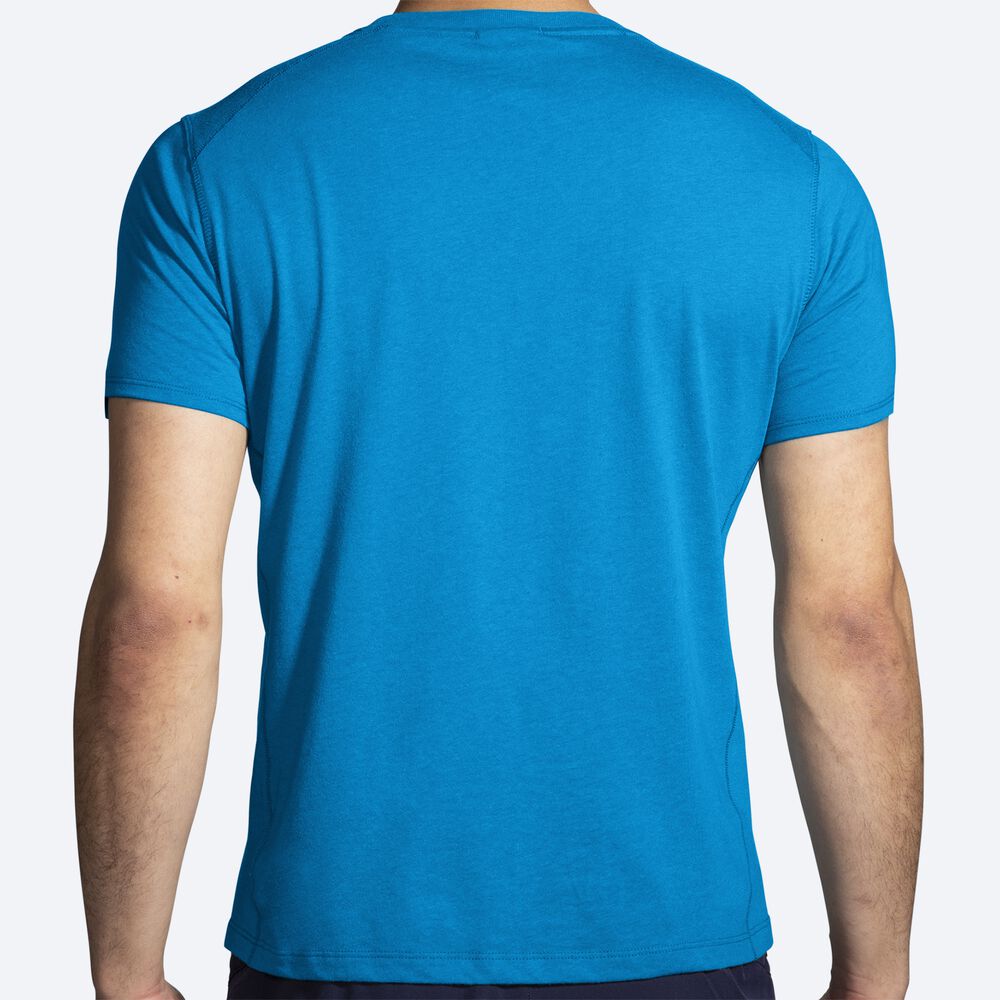 Camiseta Brooks Distance Short Sleeve 2.0 Hombre Azules | Ecuador-18094