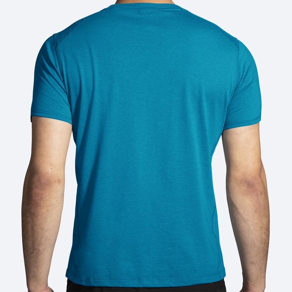 Camiseta Brooks Distance Short Sleeve 2.0 Hombre Azules | Ecuador-24391