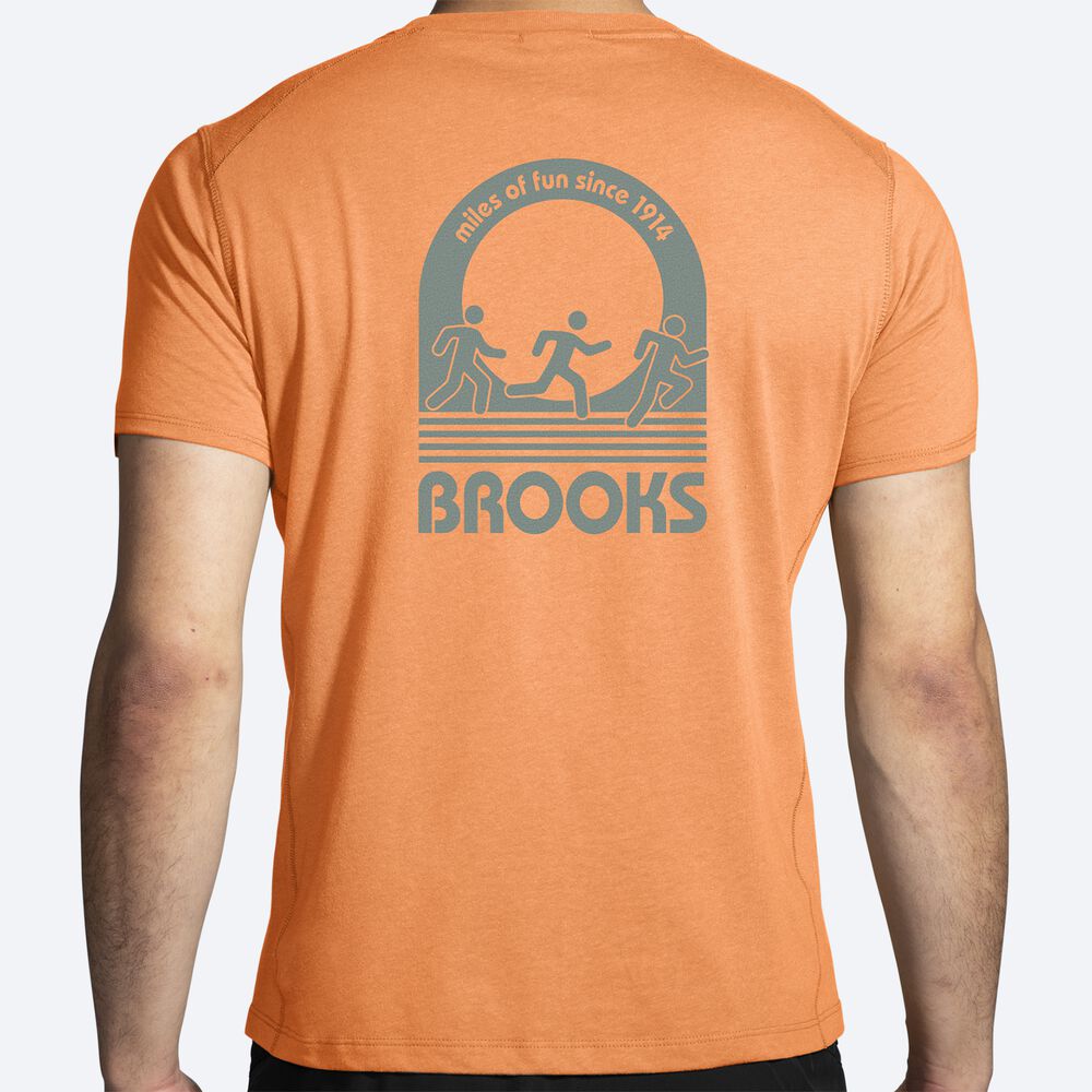 Camiseta Brooks Distance Short Sleeve 2.0 Hombre Naranjas | Ecuador-27063