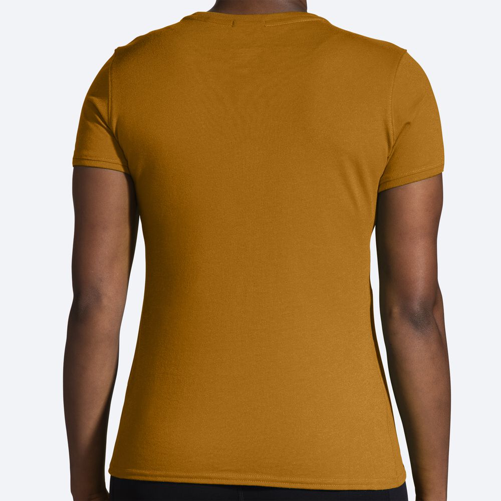 Camiseta Brooks Distance Short Sleeve 2.0 Mujer Amarillo/Azules | Ecuador-29407