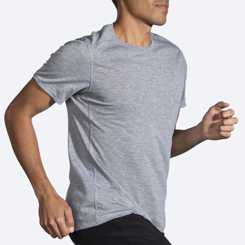 Camiseta Brooks Distance Short Sleeve 2.0 Hombre Gris | Ecuador-39241