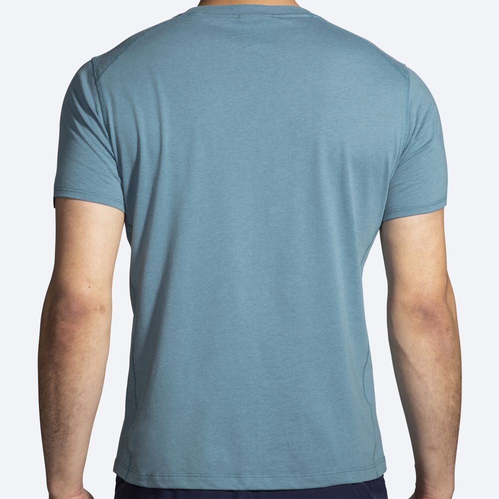 Camiseta Brooks Distance Short Sleeve 2.0 Hombre Azules | Ecuador-51693