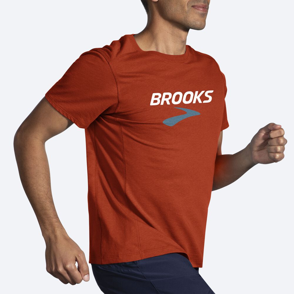 Camiseta Brooks Distance Short Sleeve 2.0 Hombre Rojas | Ecuador-56208