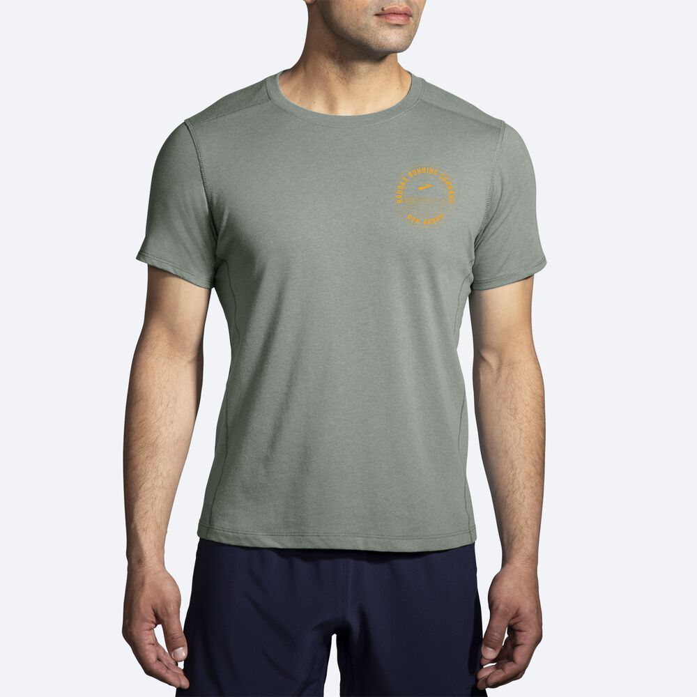 Camiseta Brooks Distance Short Sleeve 2.0 Hombre Verde | Ecuador-65710