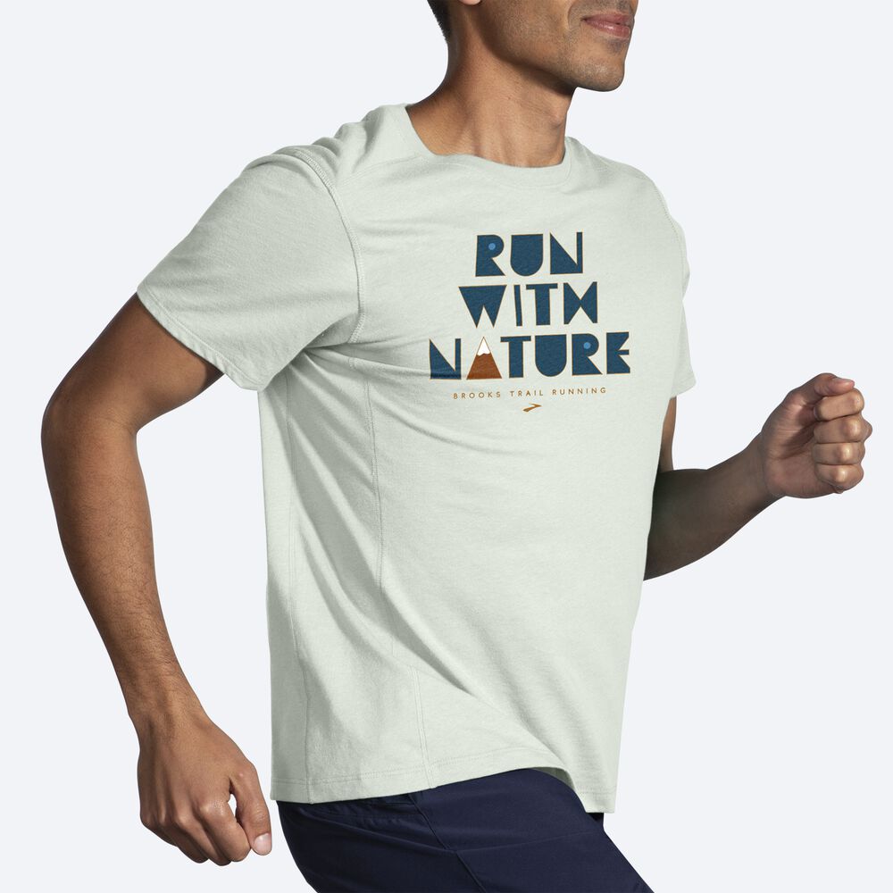 Camiseta Brooks Distance Short Sleeve 2.0 Hombre Mist | Ecuador-68154