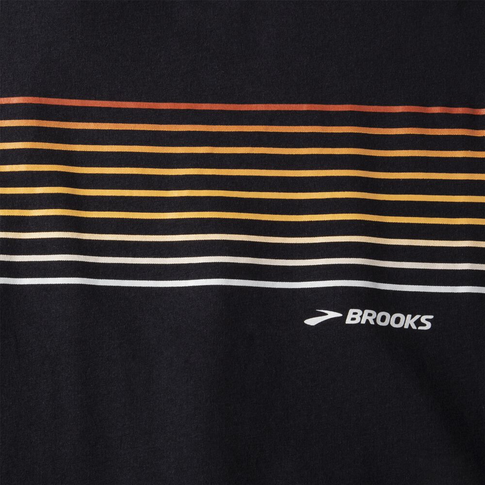 Camiseta Brooks Distance Short Sleeve 2.0 Hombre Negras/Rayadas | Ecuador-92186