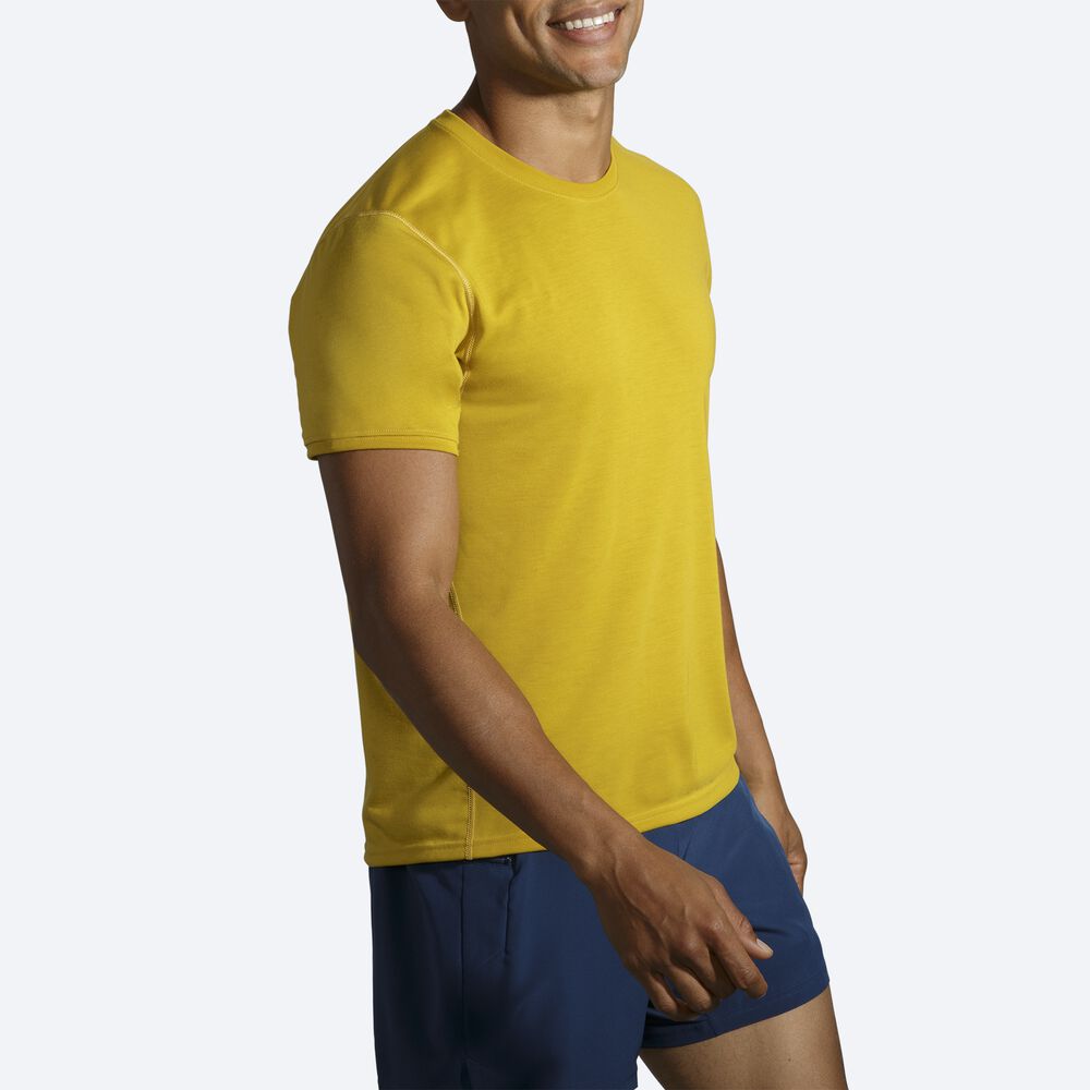 Camiseta Brooks Distance Short Sleeve Hombre Doradas | Ecuador-05419