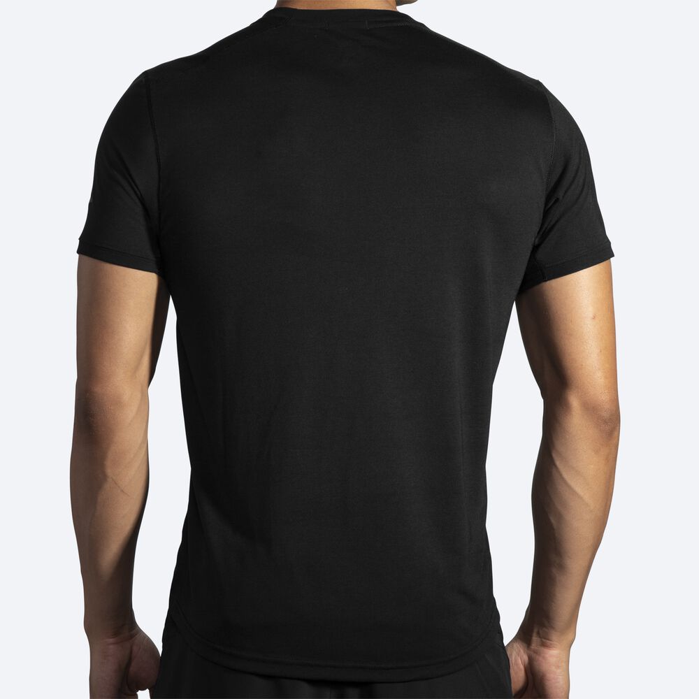 Camiseta Brooks Distance Short Sleeve Hombre Negras | Ecuador-09275