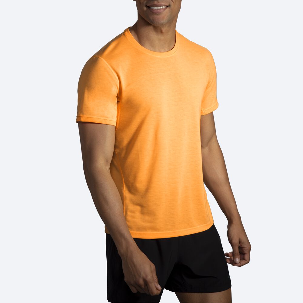 Camiseta Brooks Distance Short Sleeve Hombre Naranjas | Ecuador-15830