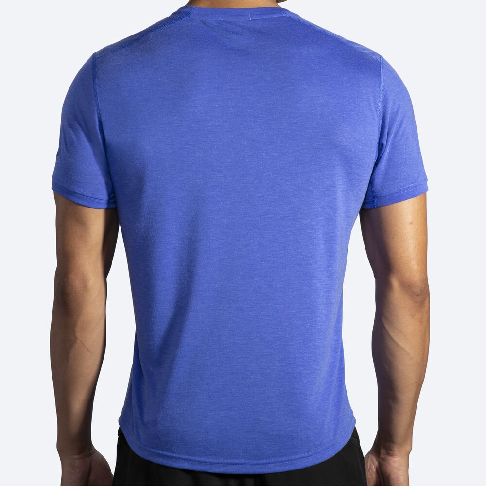 Camiseta Brooks Distance Short Sleeve Hombre Azules | Ecuador-18706