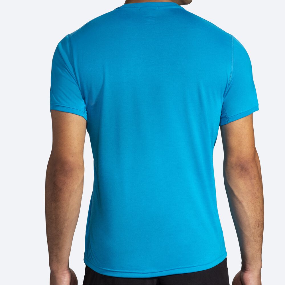 Camiseta Brooks Distance Short Sleeve Hombre Azules | Ecuador-38509