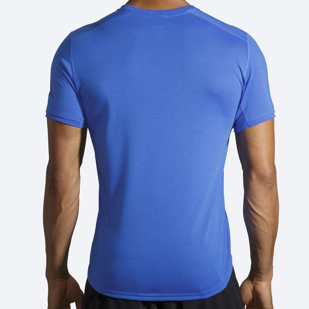 Camiseta Brooks Distance Short Sleeve Hombre Azules | Ecuador-41756