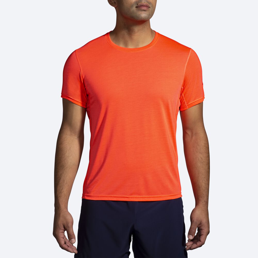 Camiseta Brooks Distance Short Sleeve Hombre Naranjas | Ecuador-43926