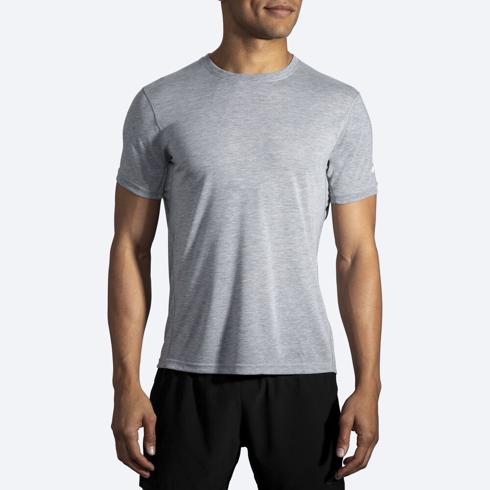 Camiseta Brooks Distance Short Sleeve Hombre Gris | Ecuador-53918