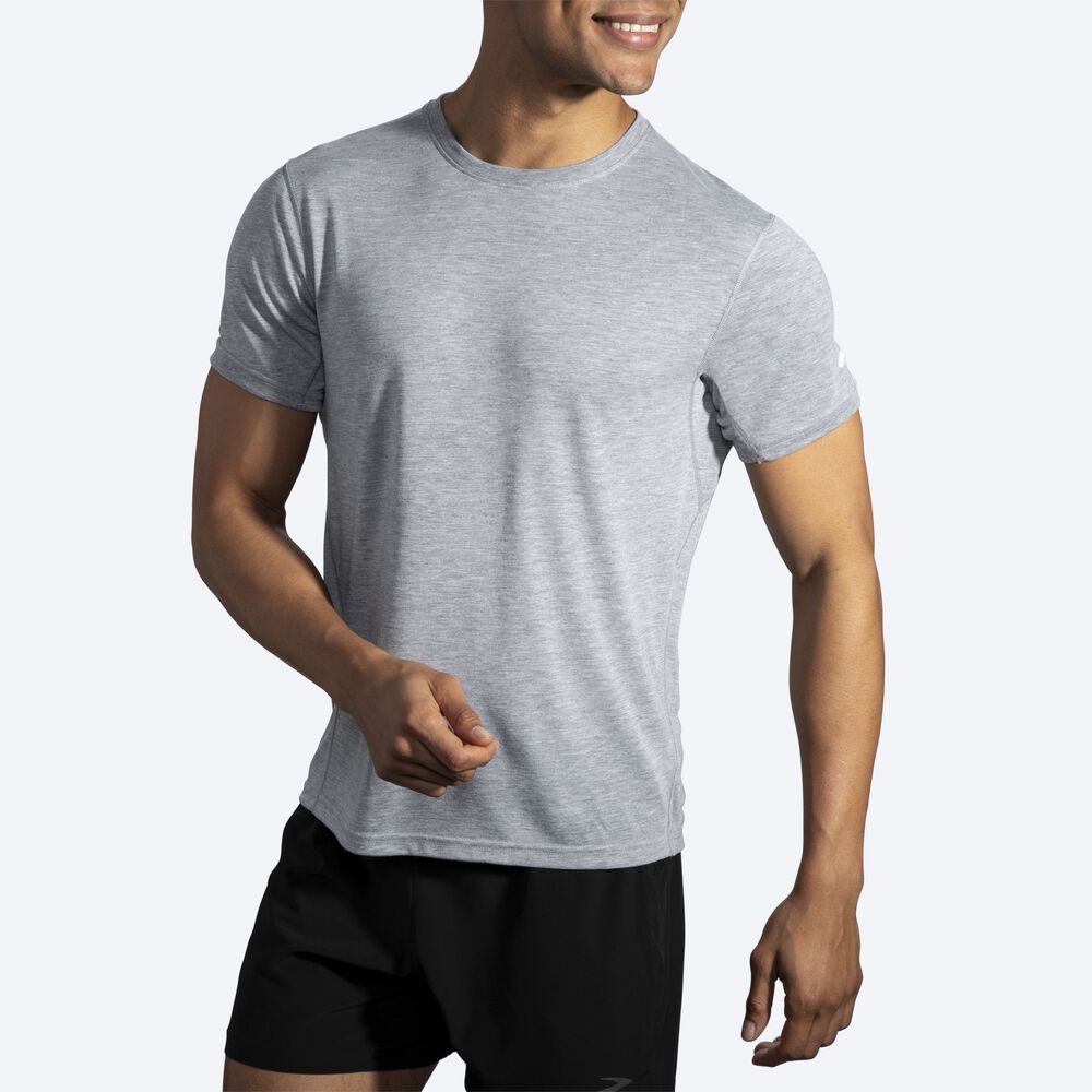 Camiseta Brooks Distance Short Sleeve Hombre Gris | Ecuador-53918