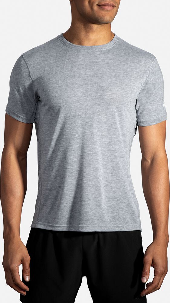 Camiseta Brooks Distance Short Sleeve Hombre Gris | Ecuador-78169