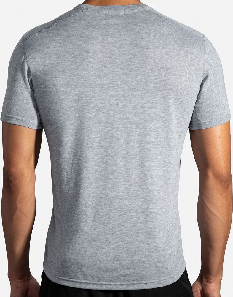 Camiseta Brooks Distance Short Sleeve Hombre Gris | Ecuador-78169