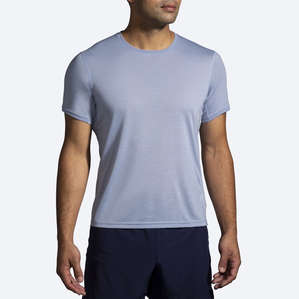 Camiseta Brooks Distance Short Sleeve Hombre Azules | Ecuador-86037