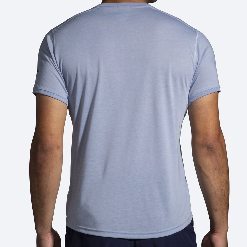 Camiseta Brooks Distance Short Sleeve Hombre Azules | Ecuador-86037