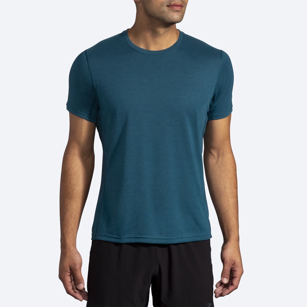 Camiseta Brooks Distance Short Sleeve Hombre Verde Oscuro | Ecuador-86327