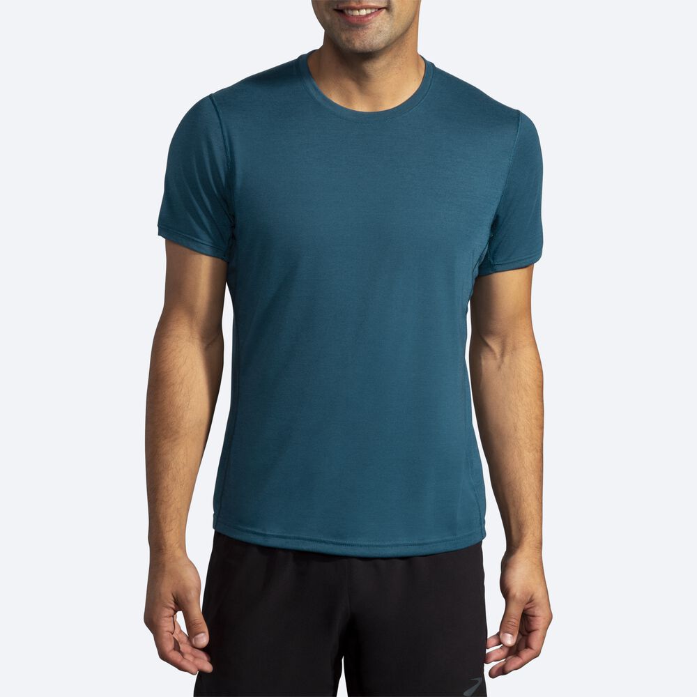 Camiseta Brooks Distance Short Sleeve Hombre Verde Oscuro | Ecuador-86327