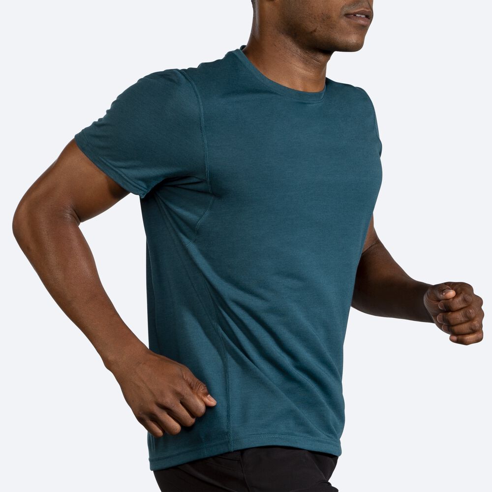 Camiseta Brooks Distance Short Sleeve Hombre Verde Oscuro | Ecuador-86327