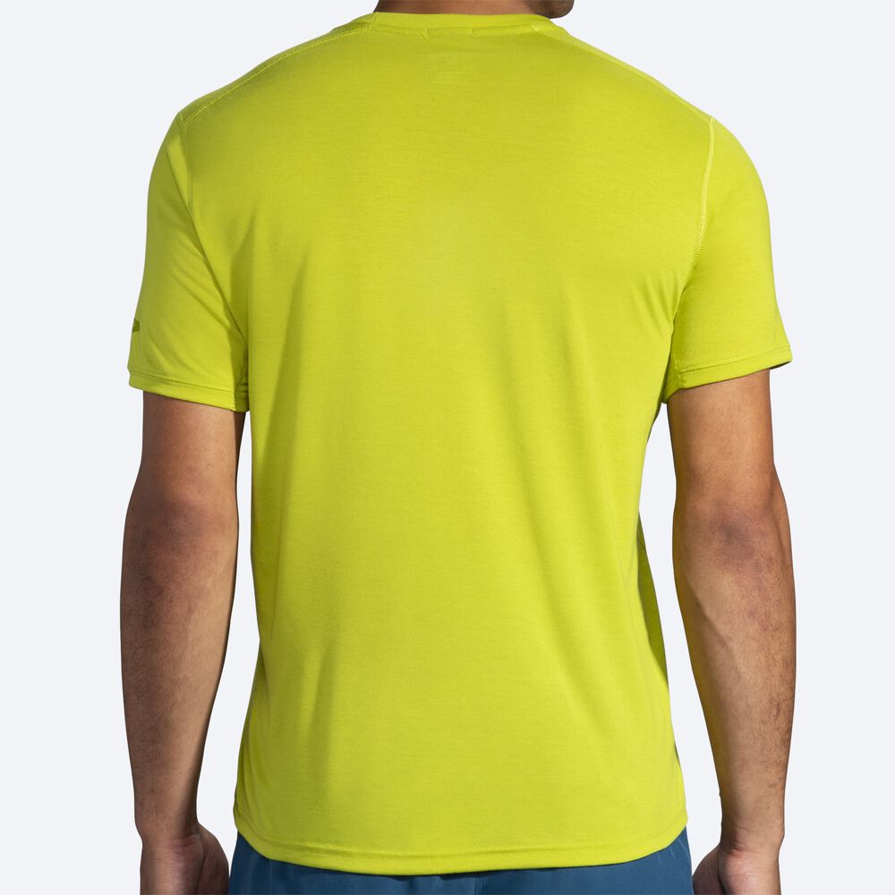 Camiseta Brooks Distance Short Sleeve Hombre Amarillo | Ecuador-98431