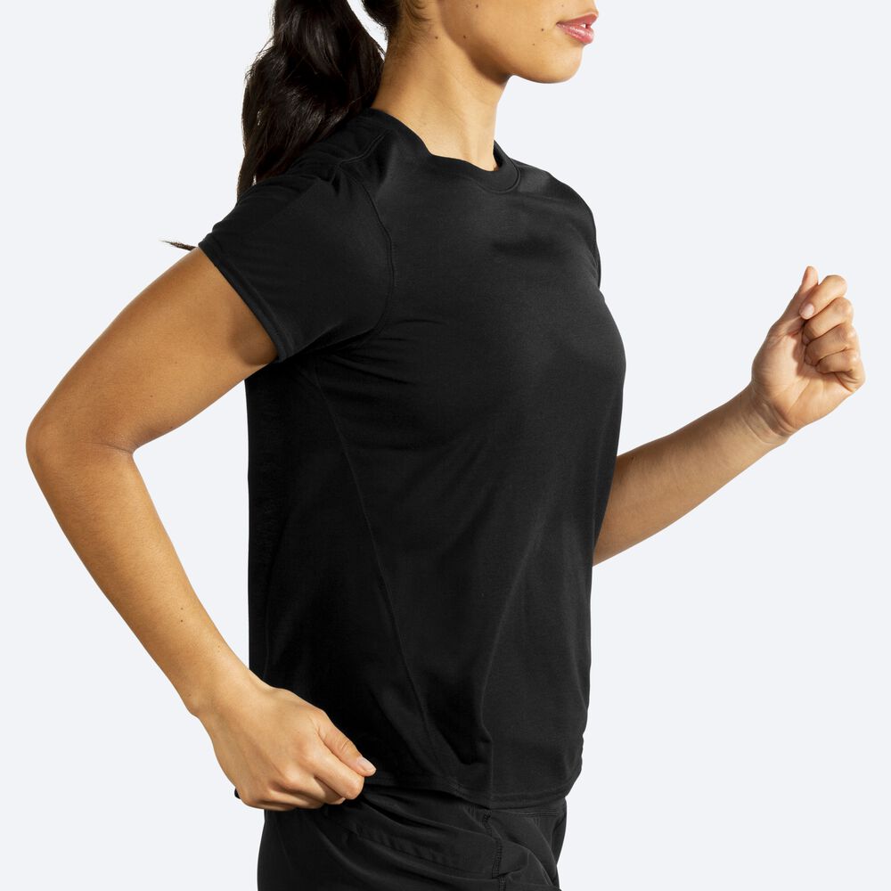 Camiseta Brooks Distance Short Sleeve Mujer Negras | Ecuador-05219