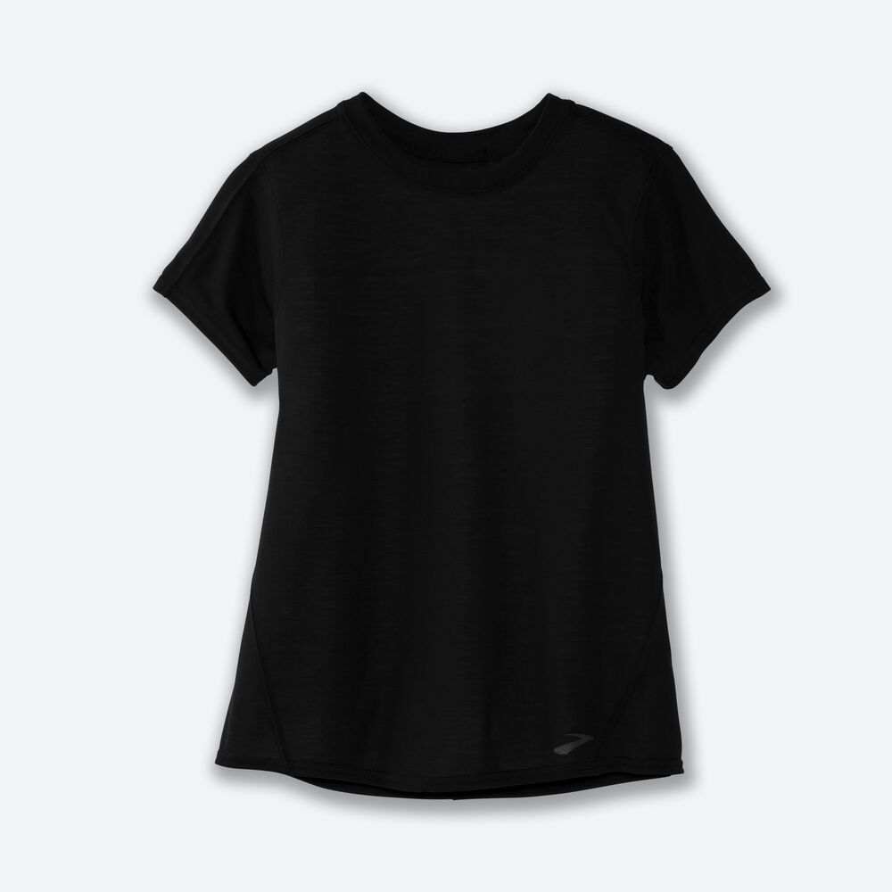 Camiseta Brooks Distance Short Sleeve Mujer Negras | Ecuador-05219