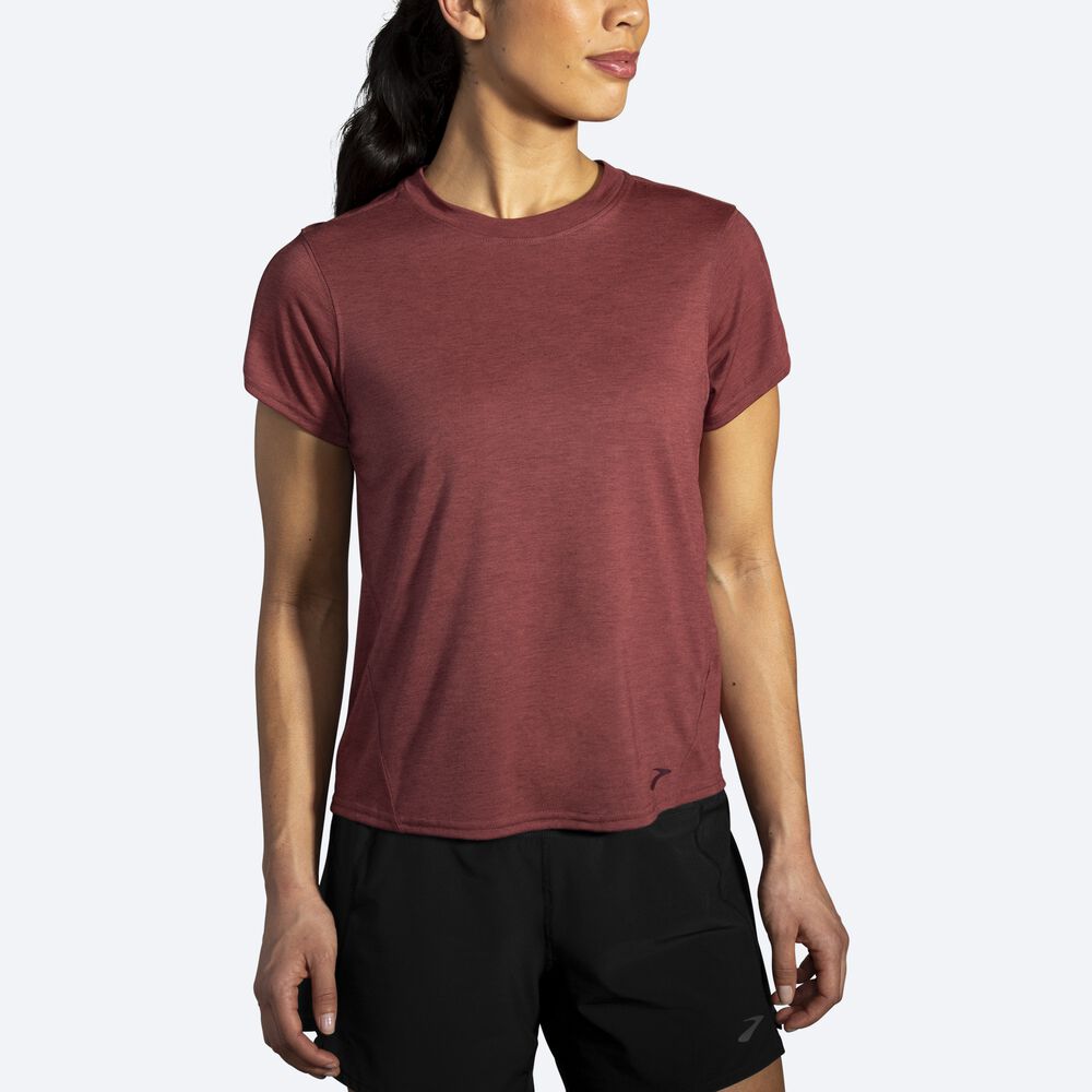 Camiseta Brooks Distance Short Sleeve Mujer Chocolate | Ecuador-14076