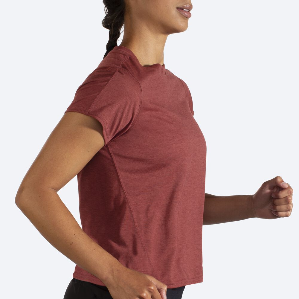 Camiseta Brooks Distance Short Sleeve Mujer Chocolate | Ecuador-14076