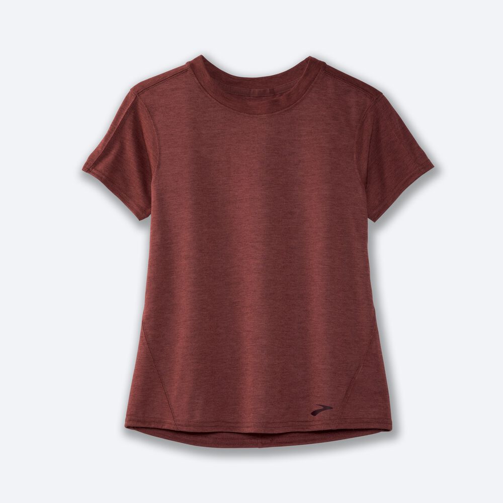 Camiseta Brooks Distance Short Sleeve Mujer Chocolate | Ecuador-14076