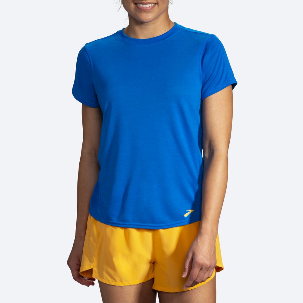 Camiseta Brooks Distance Short Sleeve Mujer Azules | Ecuador-19584