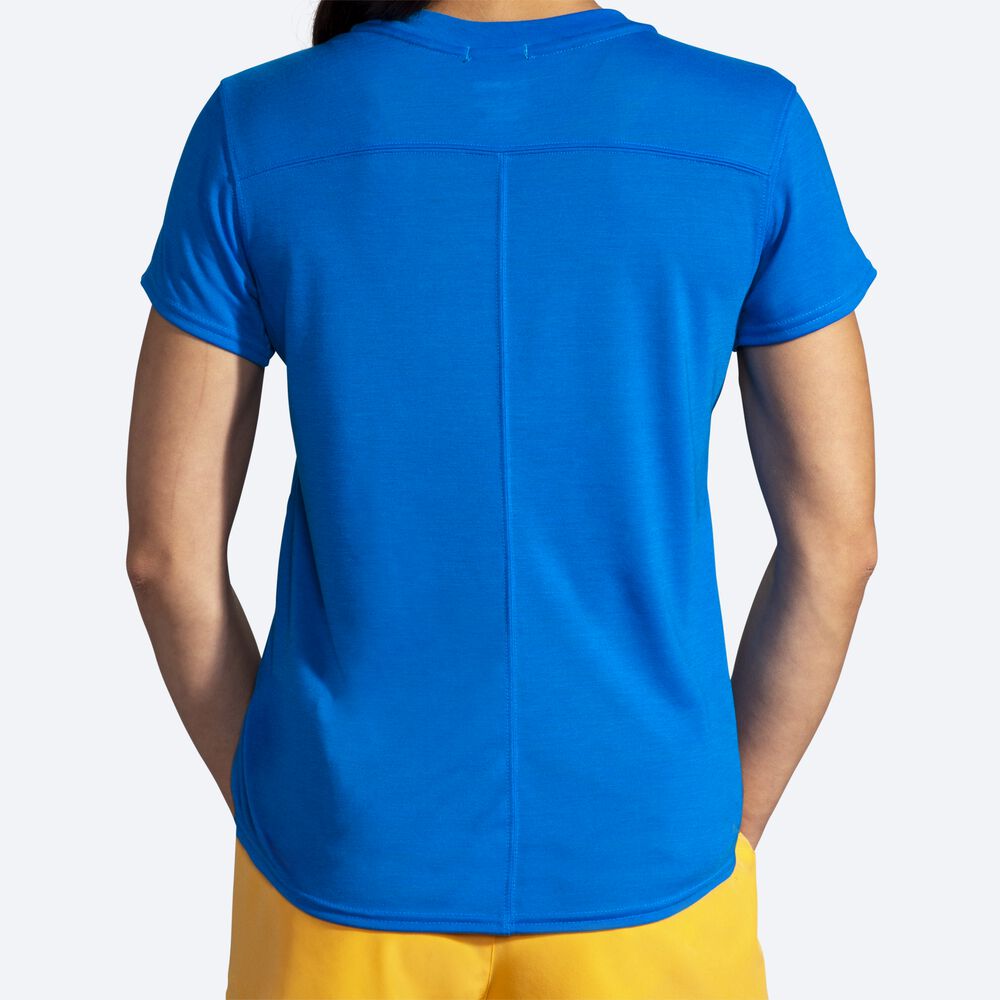 Camiseta Brooks Distance Short Sleeve Mujer Azules | Ecuador-19584