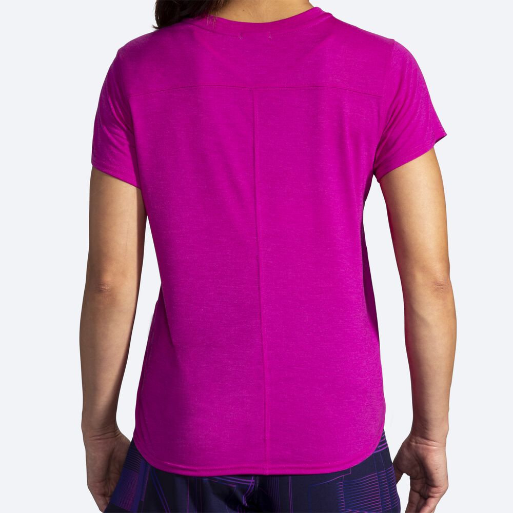 Camiseta Brooks Distance Short Sleeve Mujer Rosas | Ecuador-53902