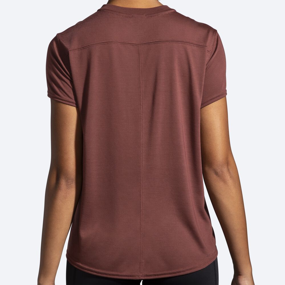 Camiseta Brooks Distance Short Sleeve Mujer Chocolate | Ecuador-54180