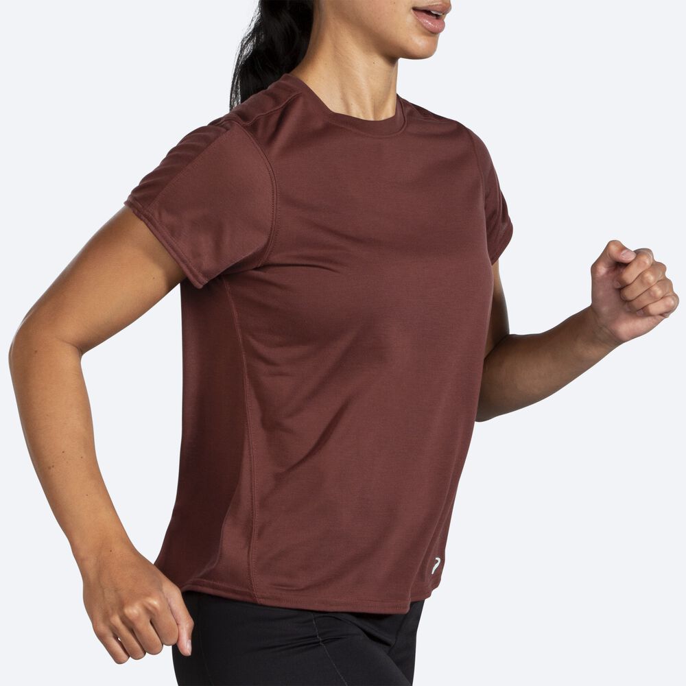 Camiseta Brooks Distance Short Sleeve Mujer Chocolate | Ecuador-54180