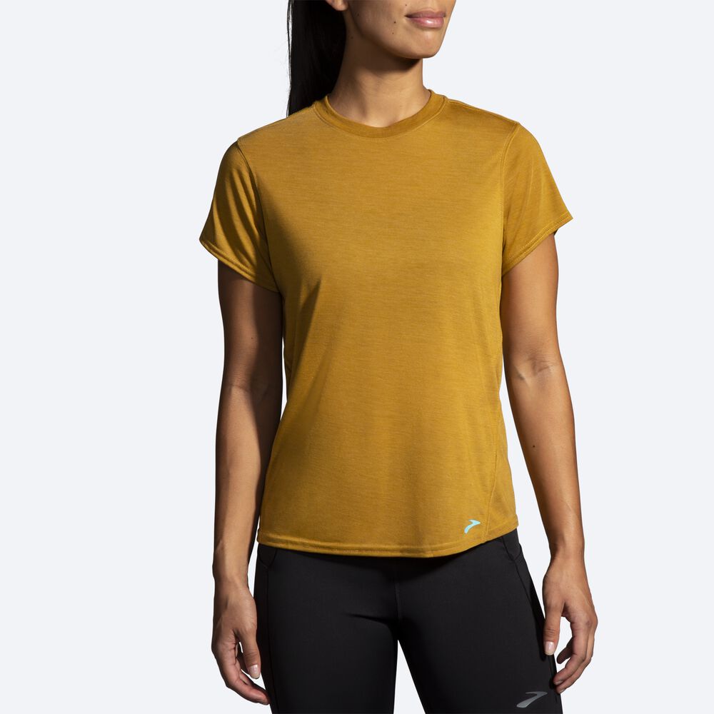 Camiseta Brooks Distance Short Sleeve Mujer Verde Oliva | Ecuador-58617