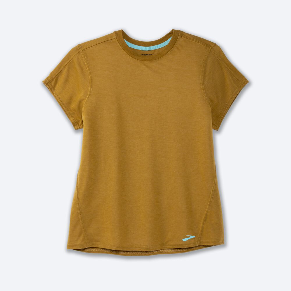 Camiseta Brooks Distance Short Sleeve Mujer Verde Oliva | Ecuador-58617